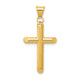 14k 3-D Polished Hollow Cross Pendant