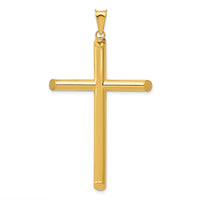 14k 3-D Polished Hollow Cross Pendant