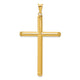 14k 3-D Polished Hollow Cross Pendant