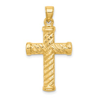 14k Reversible Diamond-cut Cross Pendant