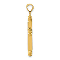 14k Reversible Diamond-cut Cross Pendant