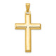 14K W/Rhodium Reversible Yellow/White Cross Pendant