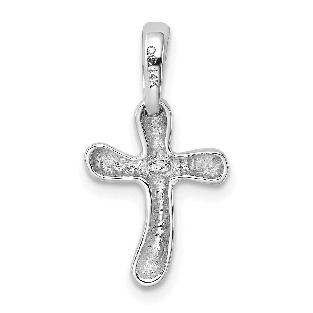 14k White Gold Small Freeform Cross Pendant