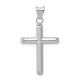 14k White Gold Polished Hollow Cross Pendant