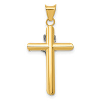 14K Two-Tone w/Rhodium Inri Crucifix Pendant