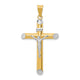 14K Two-Tone w/Rhodium Inri Crucifix Pendant