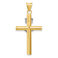 14k Two-tone INRI Crucifix Pendant