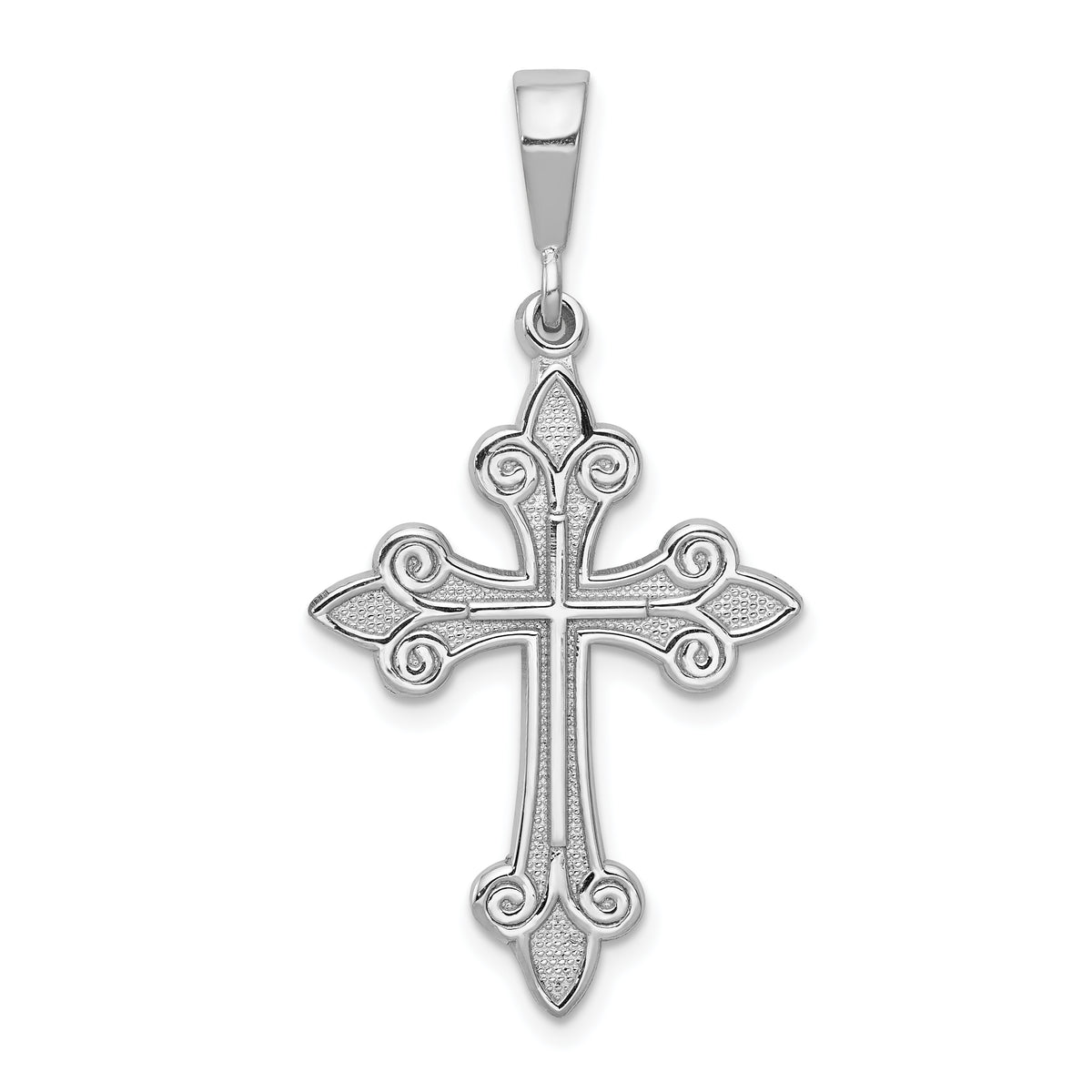 14k White Gold Cross Pendant