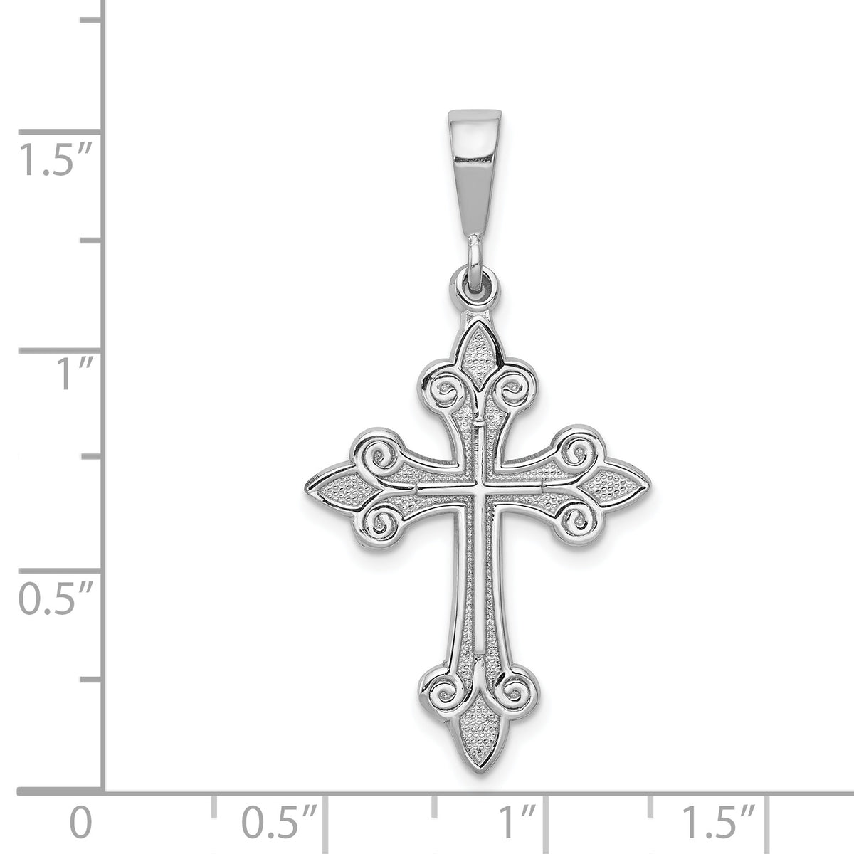 14k White Gold Cross Pendant