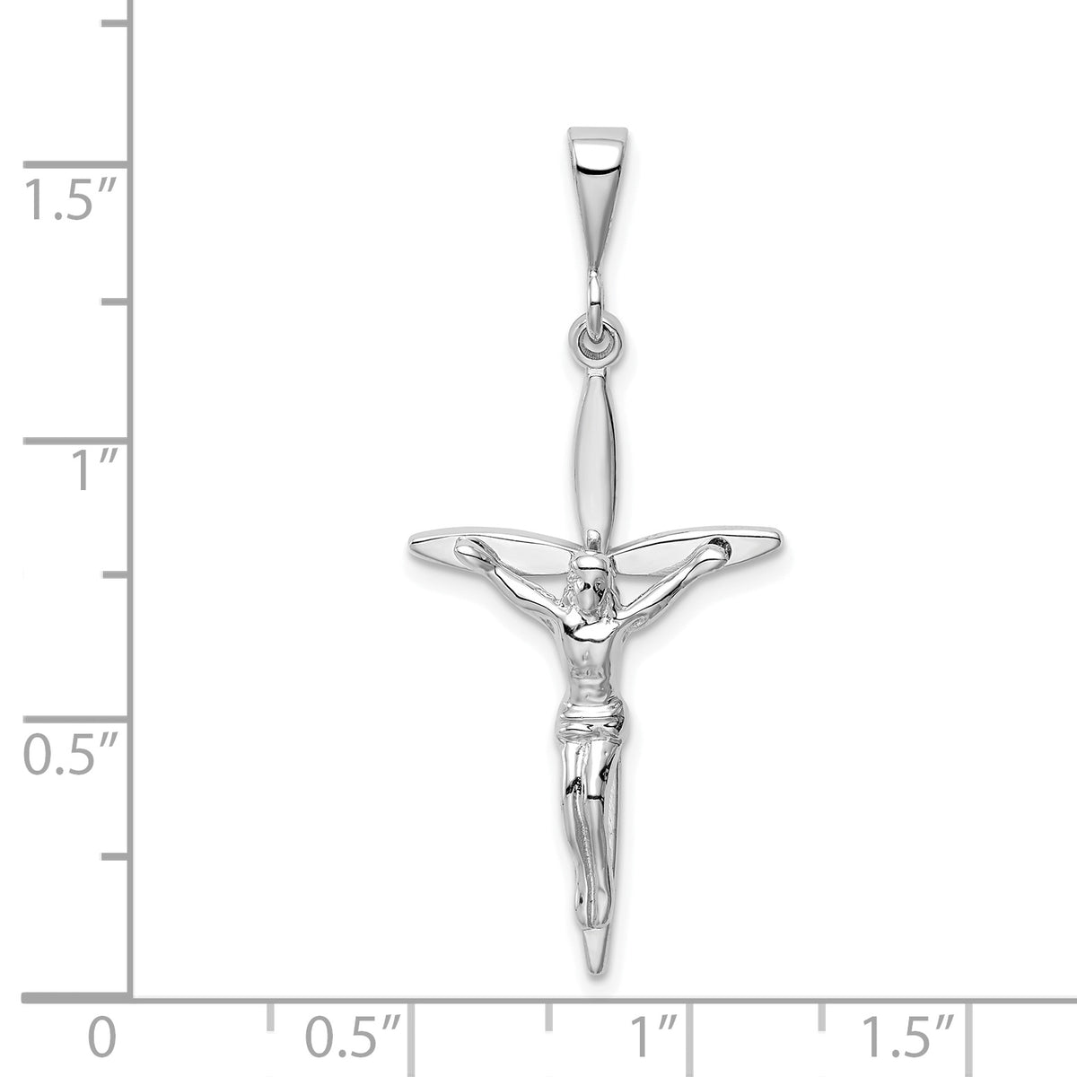 14k White Gold Passion Crucifix Pendant