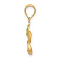 14k Diamond-cut Plumeria Pendant