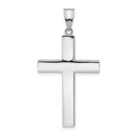 14k White Gold Polished Hollow Cross Pendant