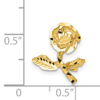 14k Satin Diamond-cut Rose Chain Slide