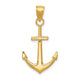 14K Gold Polished Anchor Pendant