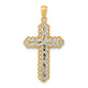14K Two-tone Gold Polished 2 Level Cross Pendant