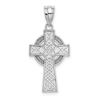 14k White Gold Celtic Cross Pendant