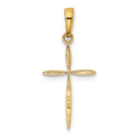 14K Polished Cross With Tapered Ends Pendant