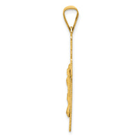 14k Polished Satin and D/C Crucifix Pendant