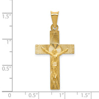 14k Polished Satin and D/C Crucifix Pendant