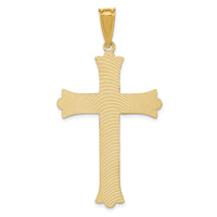 14k Two-Tone Polished Satin D/C Crucifix Cross Pendant