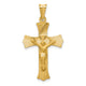 14k Polished Satin and D/C Crucifix Pendant
