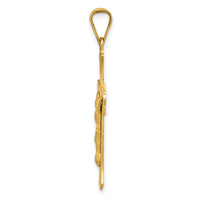 14k Polished Satin and D/C Crucifix Pendant