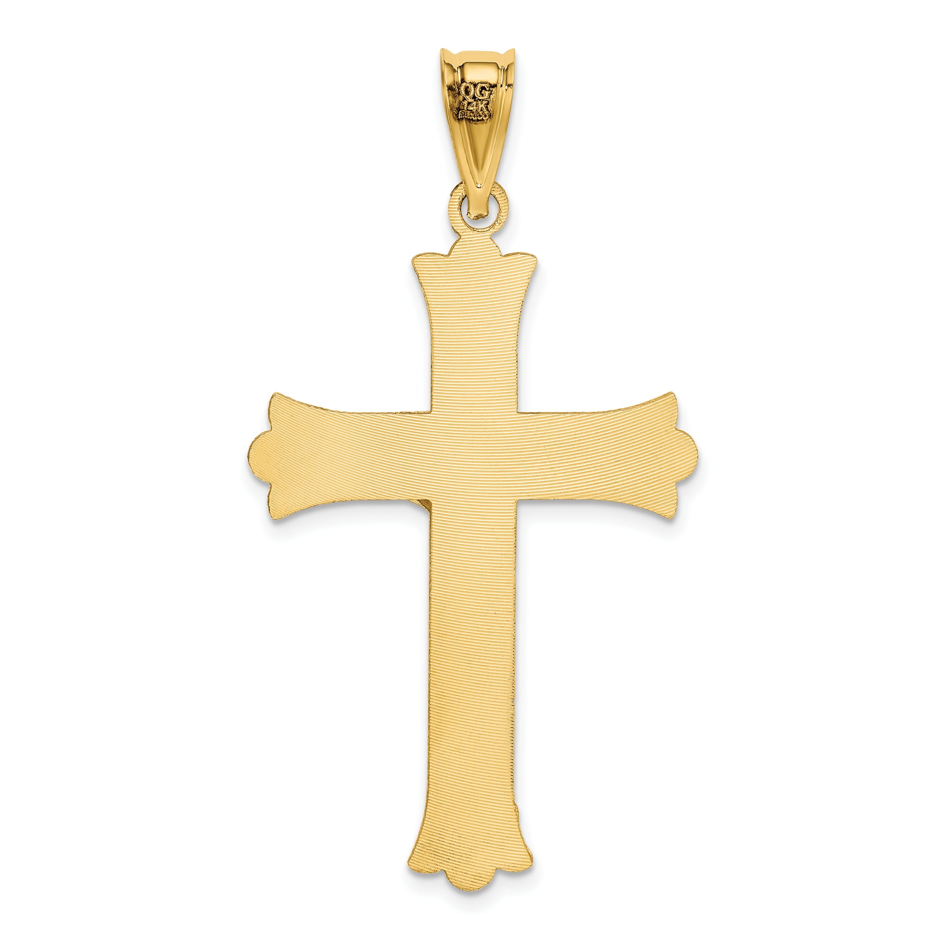 14k Polished Satin and D/C Crucifix Pendant
