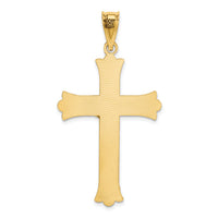 14k Polished Satin and D/C Crucifix Pendant
