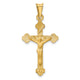 14k Polished Satin and D/C Crucifix Pendant