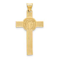 14k Two-Tone St. Benedict Medal Crucifix Cross Pendant
