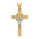 14k Two-Tone St. Benedict Medal Crucifix Cross Pendant