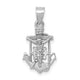 14k White Gold Polished Mariner Crucifix Pendant