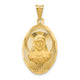 14K Polished D/C Sagrado Corazon Oval Pendant