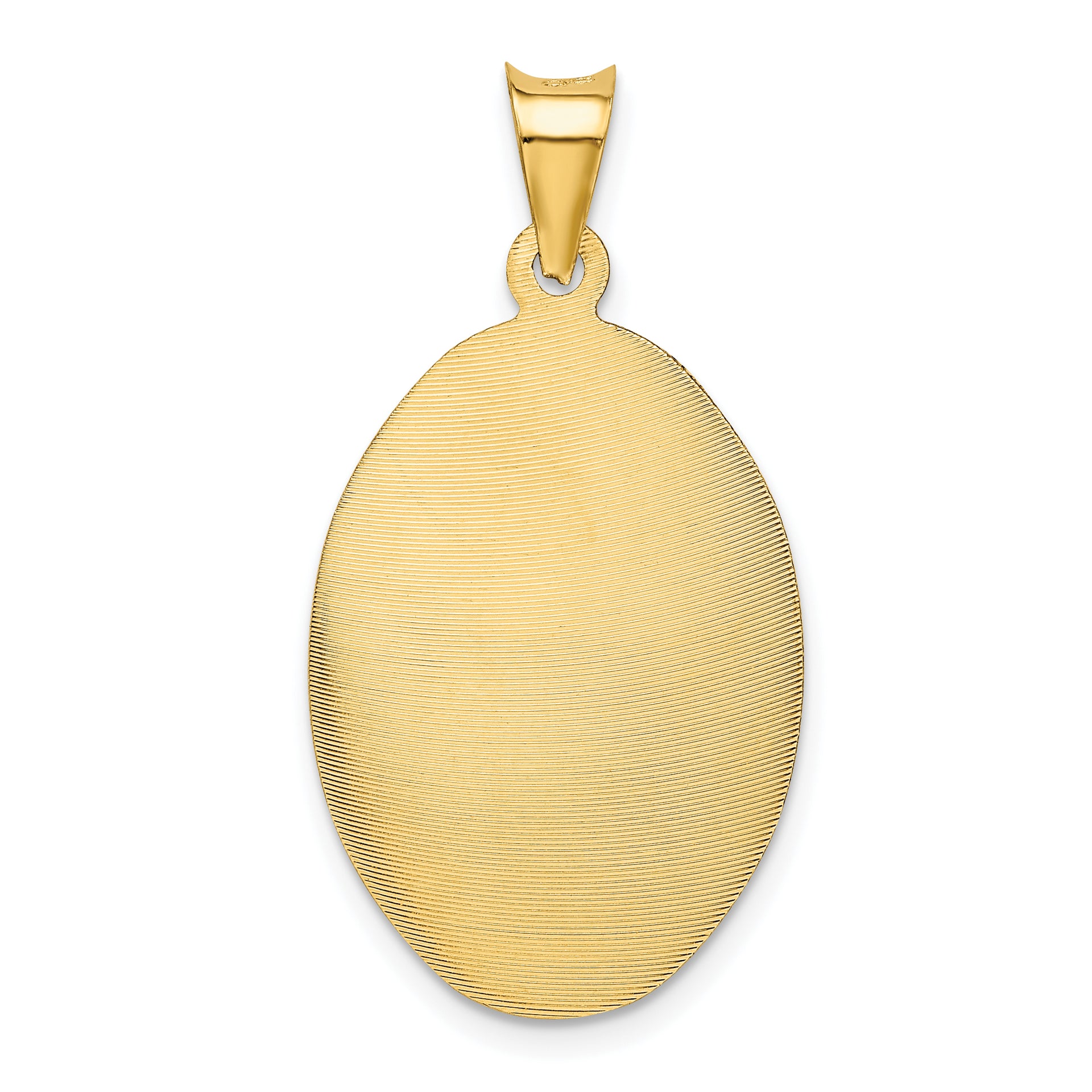 14K Polished D/C Sagrado Corazon Oval Pendant