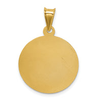 14K Polished D/C Sagrado Corazon Circle Pendant