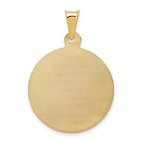 14K Polished D/C Sagrado Corazon Circle Pendant