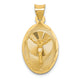 14K Polished D/C Corpus Oval Pendant