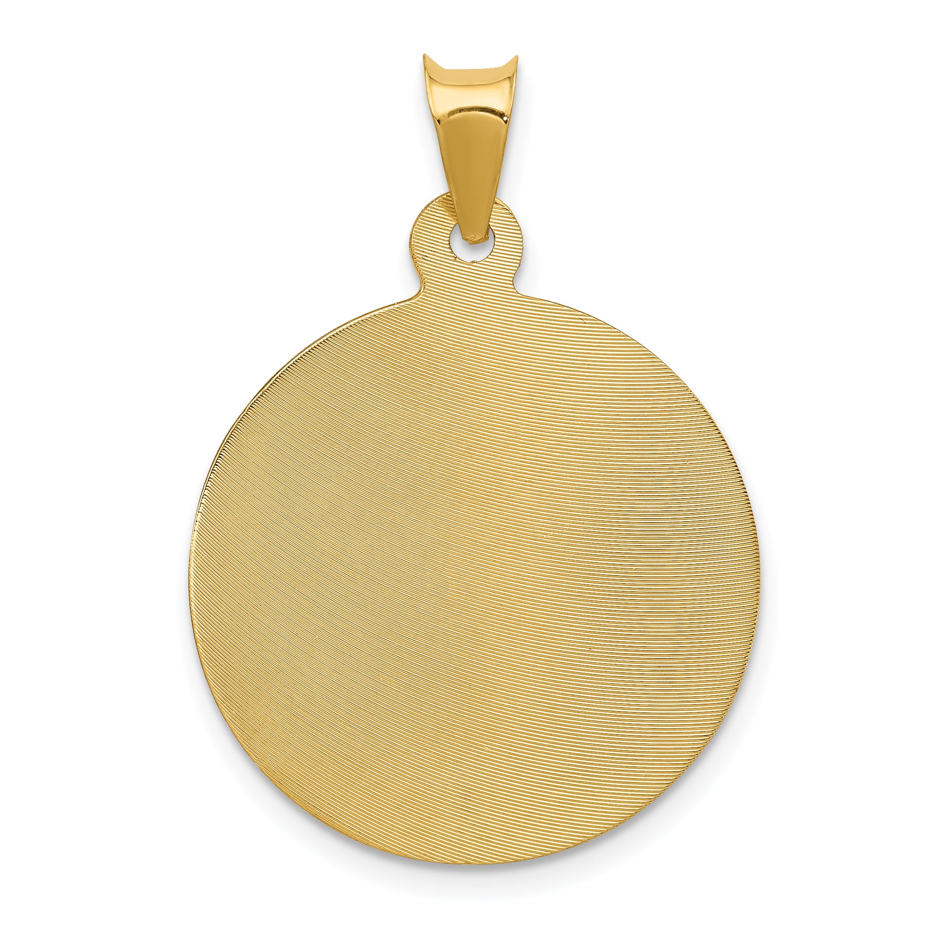 14K Polished D/C Corpus Circle Pendant
