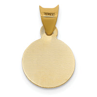 14K w/Rhodium Polished D/C Lady Of Guadalupe Circle Pendant
