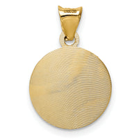 14K w/Rhodium Polished D/C Lady Of Guadalupe Circle Pendant