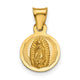 14K Polished D/C Lady Of Guadalupe Circle Pendant