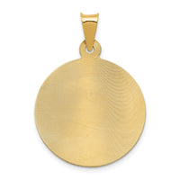 14K w/Rhodium Polished D/C Lady Of Guadalupe Circle Pendant