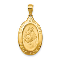 14k Saint Anthony Oval Medal Solid Pendant