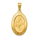 14k Saint Anthony Oval Medal Solid Pendant
