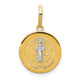 14k With Rhodium Circle St. Benedict Medal Pendant