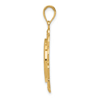14K Gold Polished / Satin Saint Michael Medal Pendant