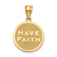14k Polished Reversible Have Faith/Footprints Pendant