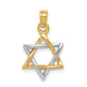 14K Two-tone Polished Star of David Pendant