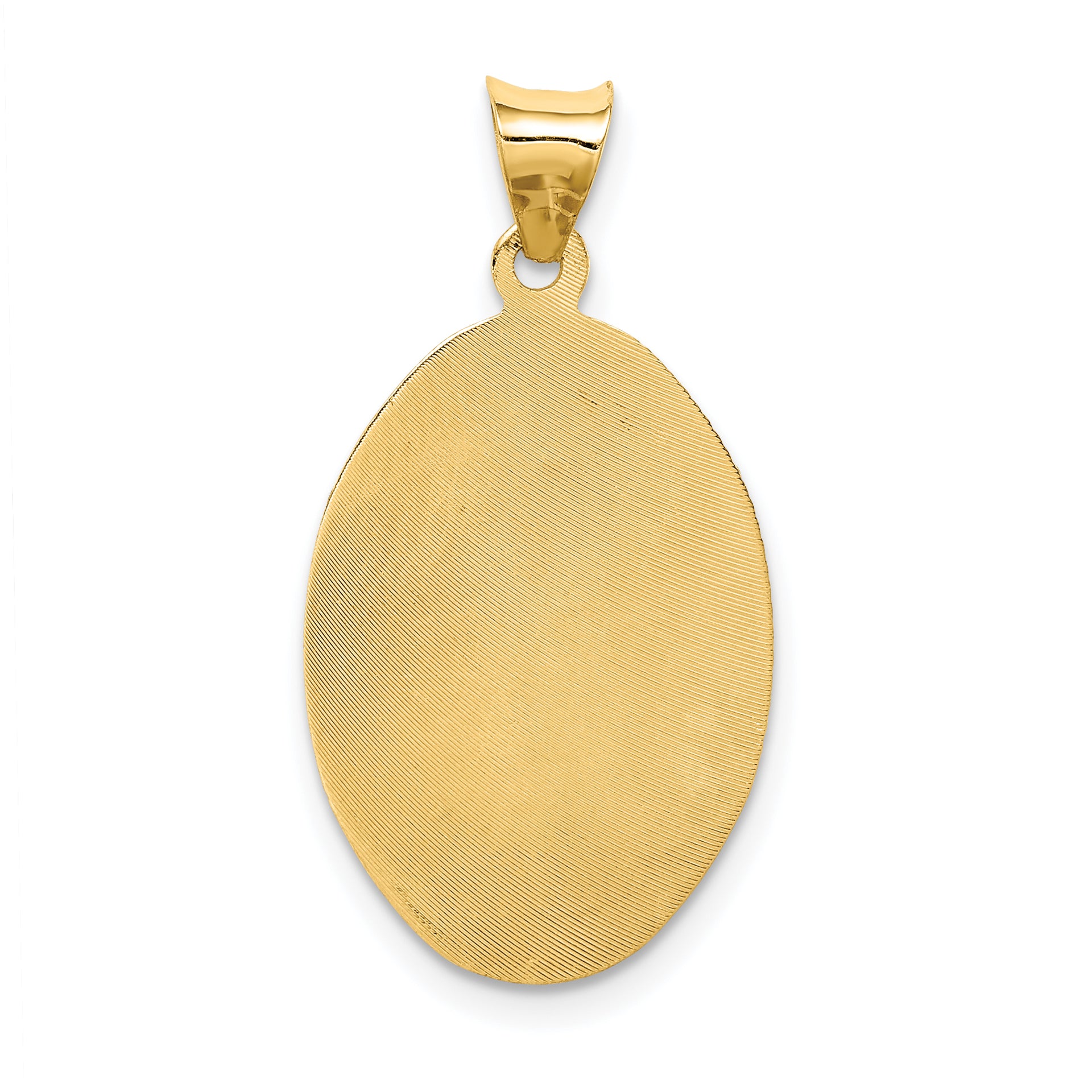 14K w/Rhodium D/C Lady Of Guadalupe Oval Pendant