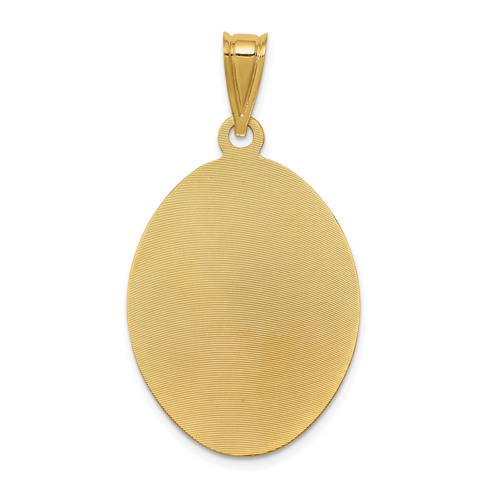 14K w/Rhodium D/C Lady Of Guadalupe Oval Pendant